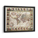 El mundo en 1652 por Claes Janszoon Visscher | Cuadro decorativo de Canvas Lab