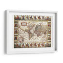 El mundo en 1652 por Claes Janszoon Visscher | Cuadro decorativo de Canvas Lab