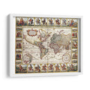 El mundo en 1652 por Claes Janszoon Visscher | Cuadro decorativo de Canvas Lab