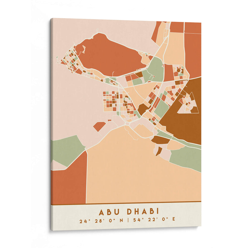 Abu Dhabi, Mapas negros Tonos tierra 01 - Emiliano Deificus | Cuadro decorativo de Canvas Lab