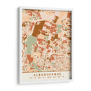 Albuquerque, Mapas negros Tonos tierra 02 - Emiliano Deificus | Cuadro decorativo de Canvas Lab