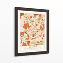 Beijing, Mapas Negros Tonos Tierra 10 - Emiliano Deificus | Cuadro decorativo de Canvas Lab