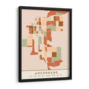 Anchorage, Mapas negros Tonos tierra 04 - Emiliano Deificus | Cuadro decorativo de Canvas Lab