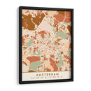 Amsterdam, Mapas negros Tonos tierra 03 - Emiliano Deificus | Cuadro decorativo de Canvas Lab
