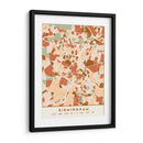 Birmingham, Mapas Negros Tonos Tierra 14 - Emiliano Deificus | Cuadro decorativo de Canvas Lab