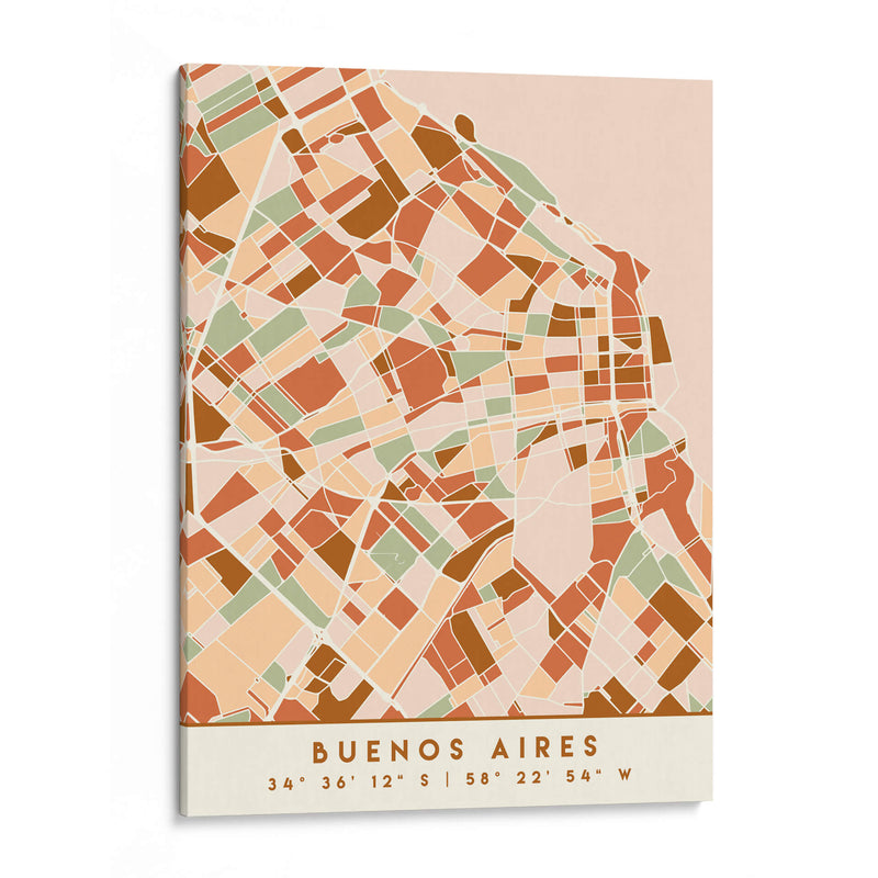 Buenos Aires, Mapas negros Tonos tierra 17 - Emiliano Deificus | Cuadro decorativo de Canvas Lab