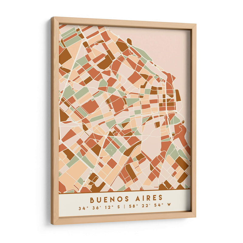 Buenos Aires, Mapas negros Tonos tierra 17 - Emiliano Deificus | Cuadro decorativo de Canvas Lab