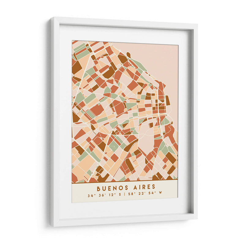 Buenos Aires, Mapas negros Tonos tierra 17 - Emiliano Deificus | Cuadro decorativo de Canvas Lab