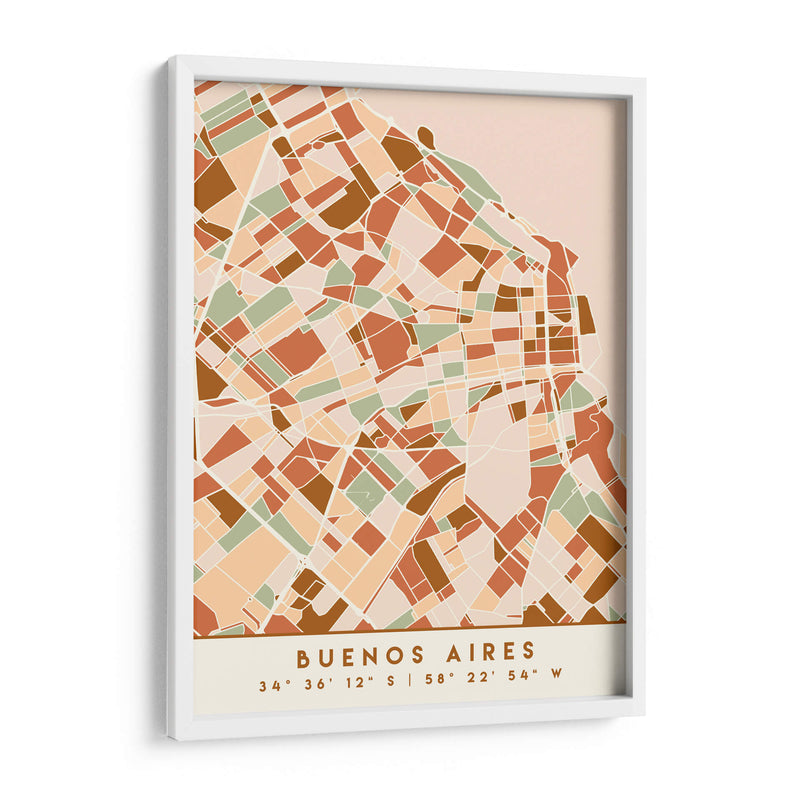 Buenos Aires, Mapas negros Tonos tierra 17 - Emiliano Deificus | Cuadro decorativo de Canvas Lab