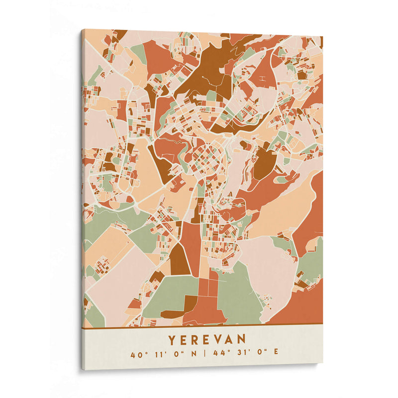 Yerevan, Mapas negros Tonos tierra 94 - Emiliano Deificus | Cuadro decorativo de Canvas Lab
