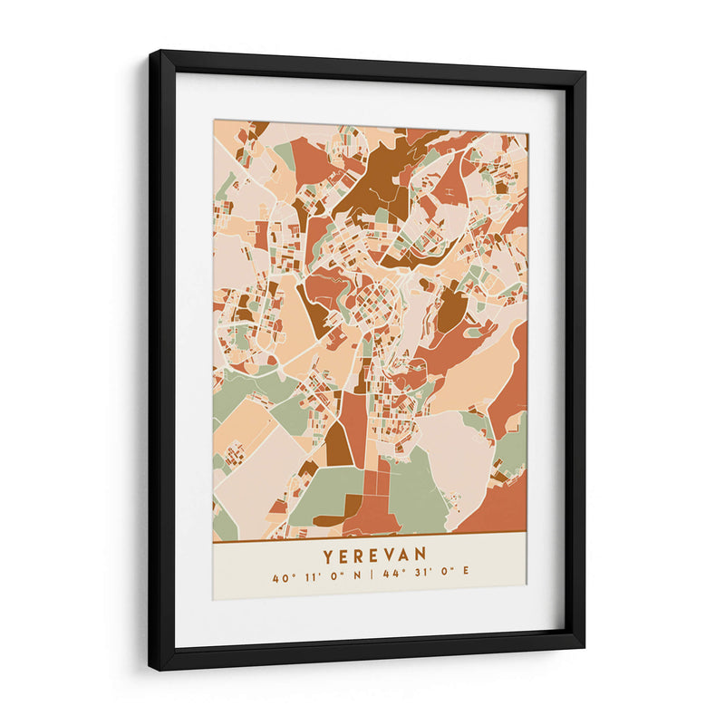Yerevan, Mapas negros Tonos tierra 94 - Emiliano Deificus | Cuadro decorativo de Canvas Lab