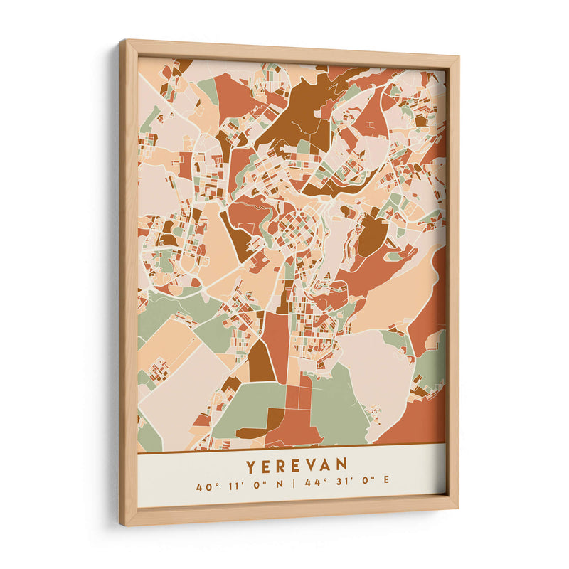 Yerevan, Mapas negros Tonos tierra 94 - Emiliano Deificus | Cuadro decorativo de Canvas Lab