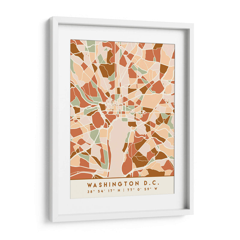 Washington DC, Mapas negros Tonos tierra 93 - Emiliano Deificus | Cuadro decorativo de Canvas Lab