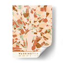 Washington DC, Mapas negros Tonos tierra 93 - Emiliano Deificus | Cuadro decorativo de Canvas Lab