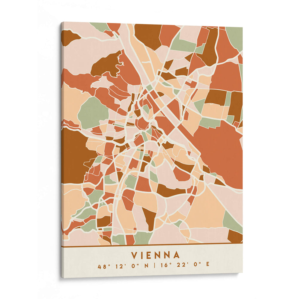 Vienna, Mapas negros Tonos tierra 92 - Emiliano Deificus | Cuadro decorativo de Canvas Lab