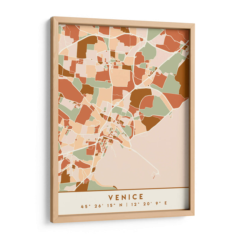 Venecia, Mapas negros Tonos tierra 91 - Emiliano Deificus | Cuadro decorativo de Canvas Lab