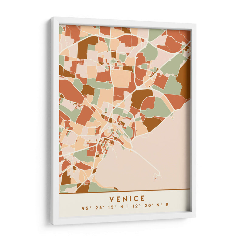 Venecia, Mapas negros Tonos tierra 91 - Emiliano Deificus | Cuadro decorativo de Canvas Lab