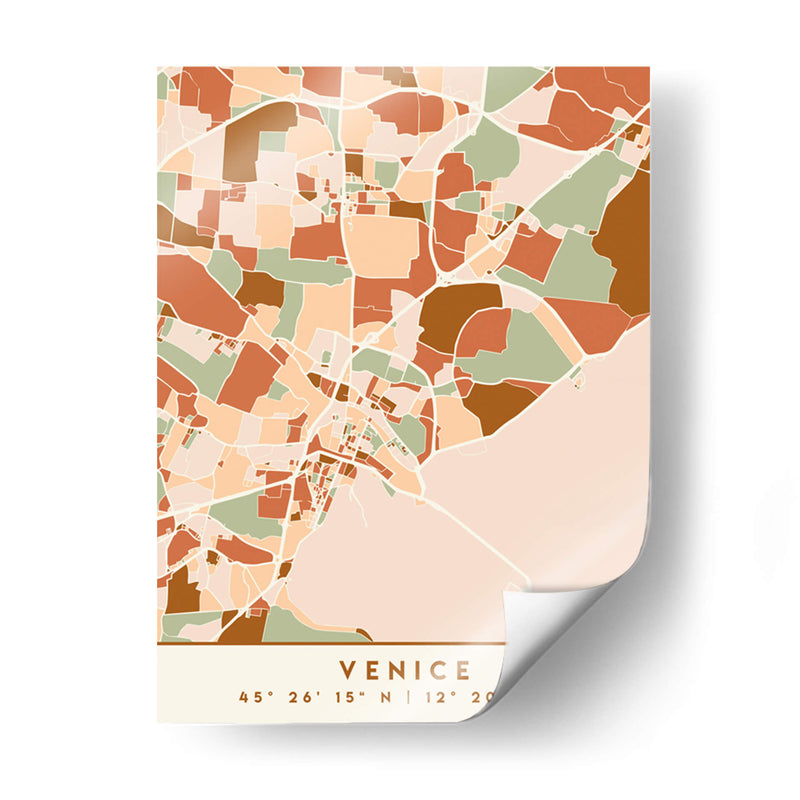 Venecia, Mapas negros Tonos tierra 91 - Emiliano Deificus | Cuadro decorativo de Canvas Lab