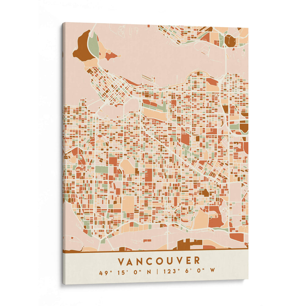 Vancouver, Mapas negros Tonos tierra 90 - Emiliano Deificus | Cuadro decorativo de Canvas Lab