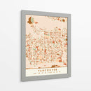 Vancouver, Mapas negros Tonos tierra 90 - Emiliano Deificus | Cuadro decorativo de Canvas Lab