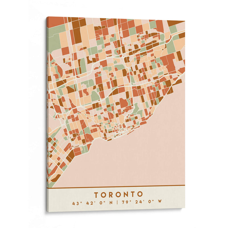 Toronto, Mapas negros Tonos tierra 89 - Emiliano Deificus | Cuadro decorativo de Canvas Lab