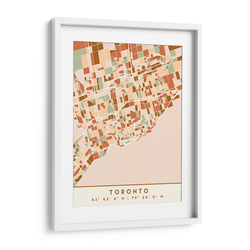 Toronto, Mapas negros Tonos tierra 89 - Emiliano Deificus | Cuadro decorativo de Canvas Lab