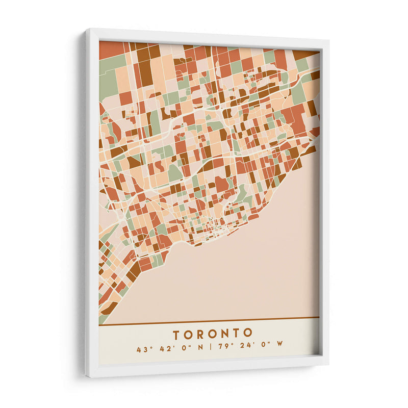 Toronto, Mapas negros Tonos tierra 89 - Emiliano Deificus | Cuadro decorativo de Canvas Lab