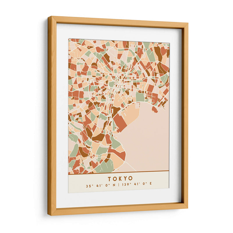 Tokio, Mapas negros Tonos tierra 88 - Emiliano Deificus | Cuadro decorativo de Canvas Lab