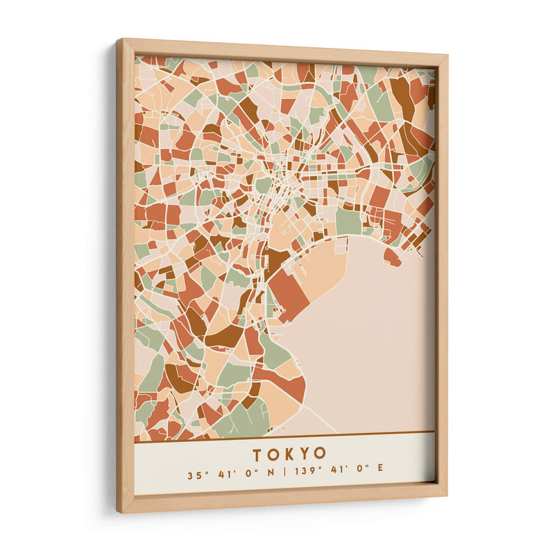 Tokio, Mapas negros Tonos tierra 88 - Emiliano Deificus | Cuadro decorativo de Canvas Lab