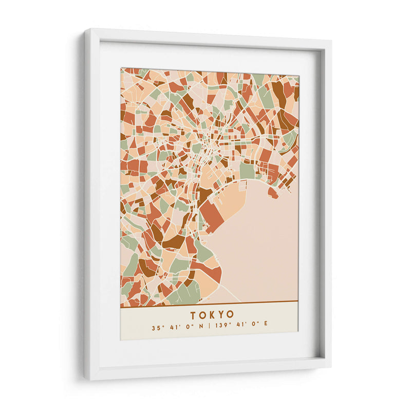 Tokio, Mapas negros Tonos tierra 88 - Emiliano Deificus | Cuadro decorativo de Canvas Lab