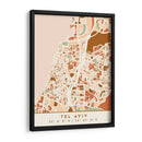 Tel Aviv, Mapas negros Tonos tierra 87 - Emiliano Deificus | Cuadro decorativo de Canvas Lab