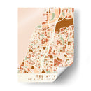 Tel Aviv, Mapas negros Tonos tierra 87 - Emiliano Deificus | Cuadro decorativo de Canvas Lab