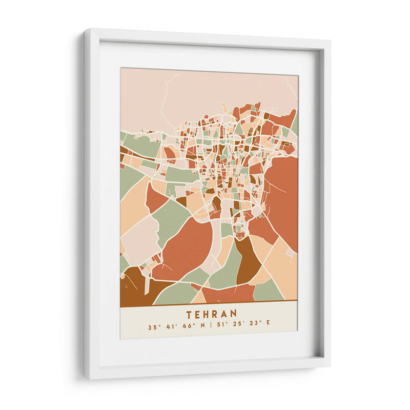 Tehran, Mapas negros Tonos tierra 86 - Emiliano Deificus | Cuadro decorativo de Canvas Lab