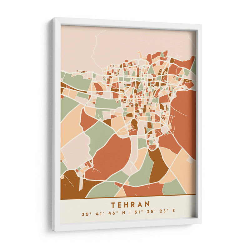 Tehran, Mapas negros Tonos tierra 86 - Emiliano Deificus | Cuadro decorativo de Canvas Lab