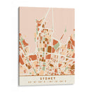 Sydney, Mapas negros Tonos tierra 84 - Emiliano Deificus | Cuadro decorativo de Canvas Lab