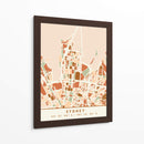 Sydney, Mapas negros Tonos tierra 84 - Emiliano Deificus | Cuadro decorativo de Canvas Lab