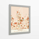 Sydney, Mapas negros Tonos tierra 84 - Emiliano Deificus | Cuadro decorativo de Canvas Lab