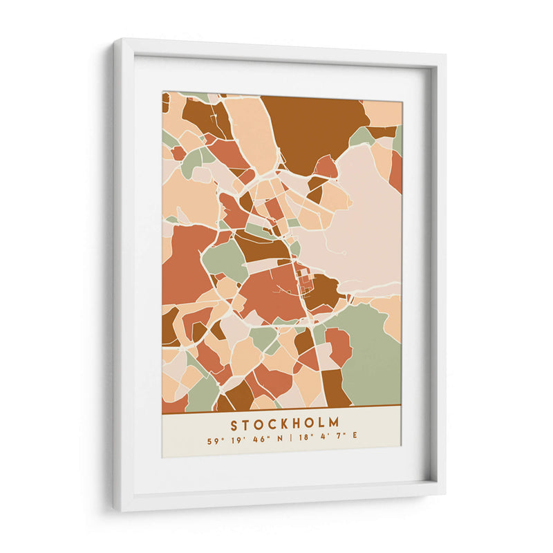 Estocolmo, Mapas negros Tonos tierra 83 - Emiliano Deificus | Cuadro decorativo de Canvas Lab