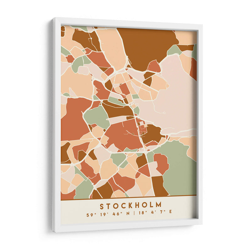 Estocolmo, Mapas negros Tonos tierra 83 - Emiliano Deificus | Cuadro decorativo de Canvas Lab