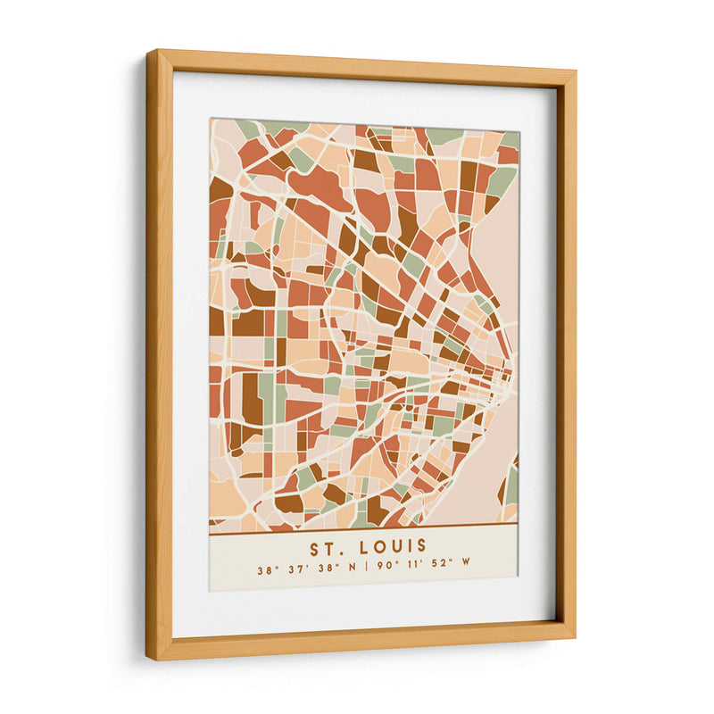 Saint Louis, Mapas negros Tonos tierra 82 - Emiliano Deificus | Cuadro decorativo de Canvas Lab