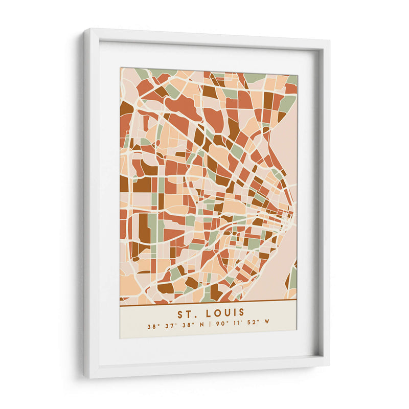 Saint Louis, Mapas negros Tonos tierra 82 - Emiliano Deificus | Cuadro decorativo de Canvas Lab