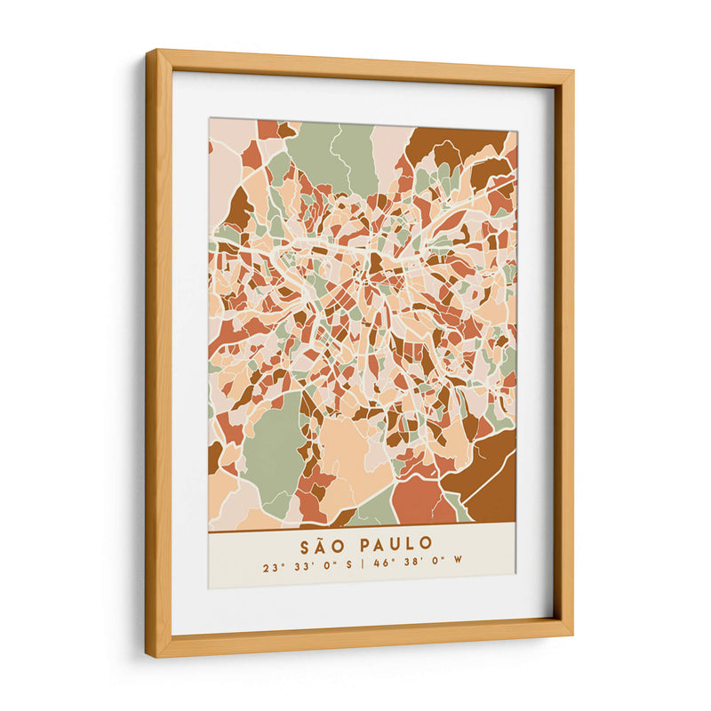 Sao Paulo, Mapas negros Tonos tierra 77 - Emiliano Deificus | Cuadro decorativo de Canvas Lab