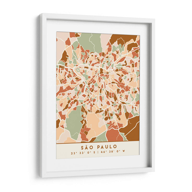 Sao Paulo, Mapas negros Tonos tierra 77 - Emiliano Deificus | Cuadro decorativo de Canvas Lab