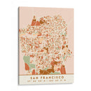 San Francisco, Mapas negros Tonos tierra 75 - Emiliano Deificus | Cuadro decorativo de Canvas Lab