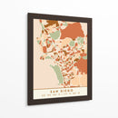 San Diego, Mapas negros Tonos tierra 74 - Emiliano Deificus | Cuadro decorativo de Canvas Lab