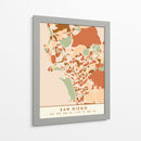 San Diego, Mapas negros Tonos tierra 74 - Emiliano Deificus | Cuadro decorativo de Canvas Lab