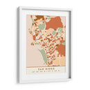 San Diego, Mapas negros Tonos tierra 74 - Emiliano Deificus | Cuadro decorativo de Canvas Lab