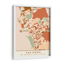 San Diego, Mapas negros Tonos tierra 74 - Emiliano Deificus | Cuadro decorativo de Canvas Lab