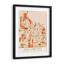 Salt Lake City, Mapas negros Tonos tierra 73 - Emiliano Deificus | Cuadro decorativo de Canvas Lab