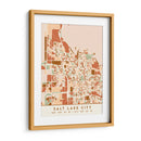 Salt Lake City, Mapas negros Tonos tierra 73 - Emiliano Deificus | Cuadro decorativo de Canvas Lab